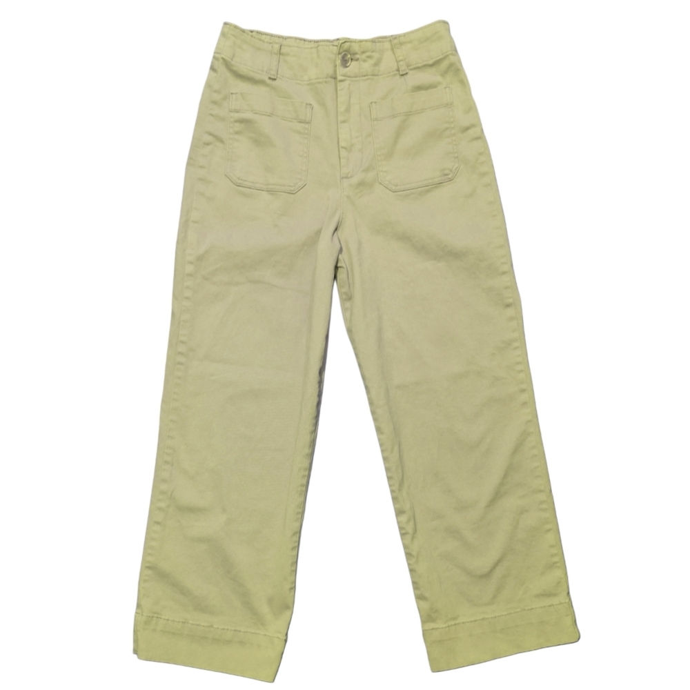 Bagatelle Collection NY Wide Leg Crop Patch Pocket Pants Tan Beige Size 6